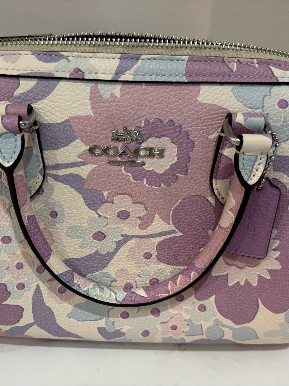 Coach medium Rowan Purple Multi Floral - Picture 2 of 10